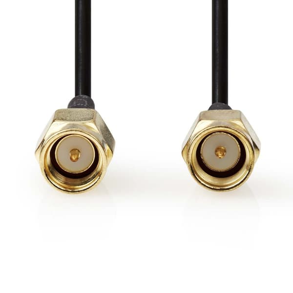 Nedis Antennikaapeli | SMA uros | SMA uros | Kullattu | 50 Ohm | Yksinkertainen suojaus | 5.00 m | Pyöreä | PVC | Musta | Label