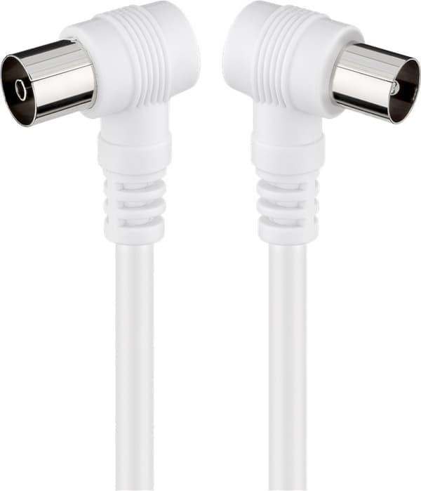Goobay Vinklet antennekabel (koaksialplugg 90° > koaksialstikkontakt 90°, 2,5 m
