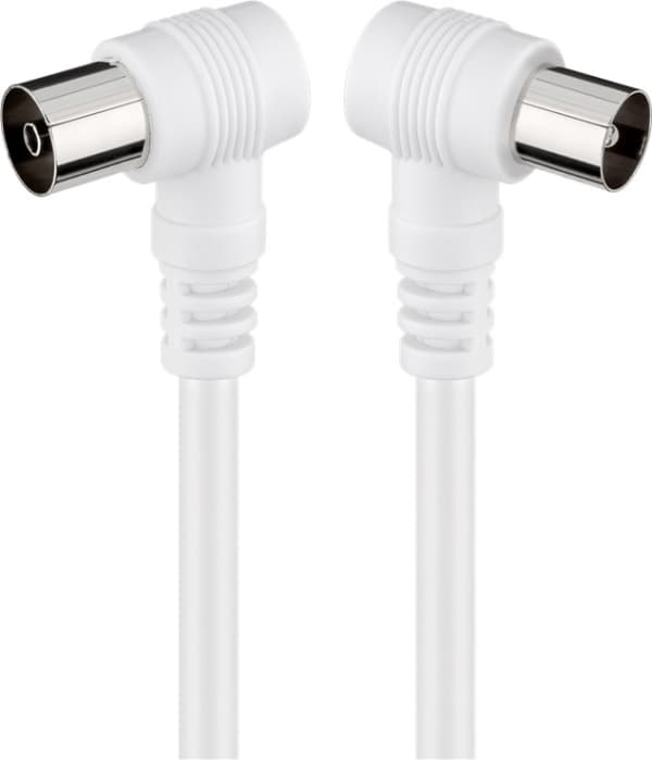 Goobay Vinklet antennekabel (koaksialplugg 90° > koaksialstikkontakt 90°, 2,5 m