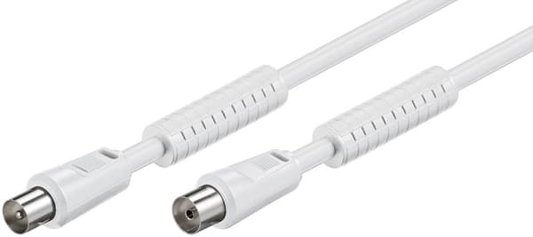 Goobay Antennkabel med ferrit (80 dB), dubbelskärmad koaxial-plugg > koaxial-plugg (helt skärmad), 7.5 m