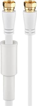 Miniatyrbillede 1 af 5: Goobay Fladt SAT-antennekabel (80 dB), dobbelt afskærmet, vejrbeskyttet guldbelagt, F-stik > F-stik (fuldt afskærmet), 7.5 m