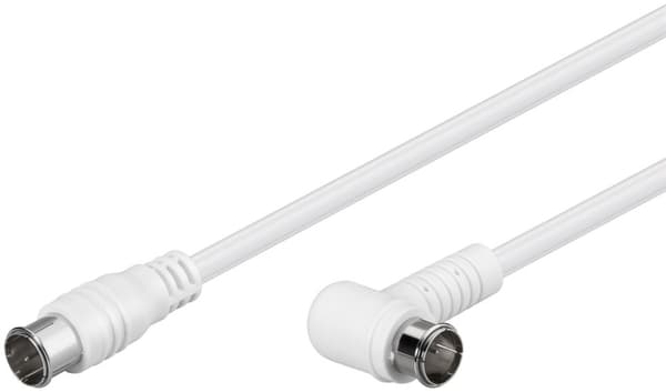 Goobay Vinklad SAT-antennkabel (80 dB), dubbelskärmad F-plugg (quick) > F-plugg (quick) 90° (helt avskärmad)