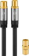 Miniatyrbild 2 av 8: Goobay TV-antennkabel (135 dB), 4x skärmad guldpläterad, koaxial-uttag > koaxial-plugg, 3 m