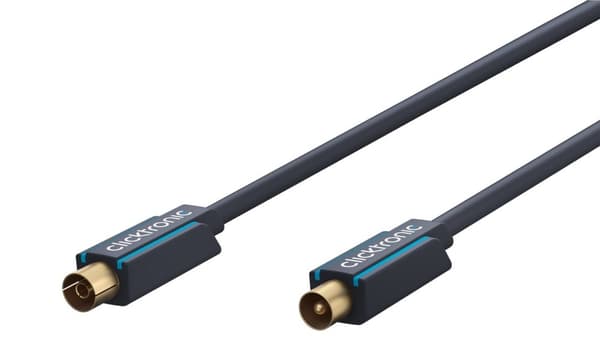ClickTronic Koaxialkabel Premiumkabel | Koaxialkontakt  Koaxialkoppling | 5,0 m | > 95 dB