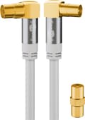 Pikkukuva 2 / 8: Goobay TV-antennkabel (135 dB), 4x skärmad guldpläterad, koaxial-uttag 90° > koaxial-plugg 90°