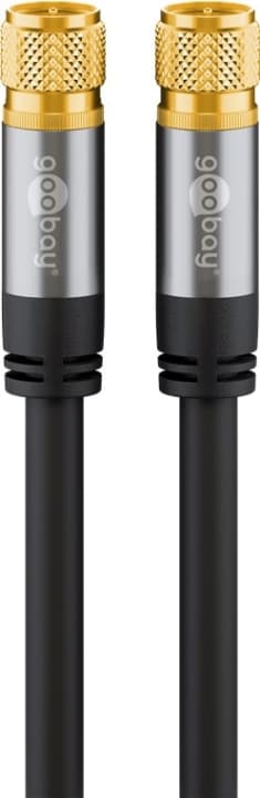 Goobay SAT-antennekabel (135 dB), 4x afskærmet guldbelagt, F-stik > F-stik, 1 m