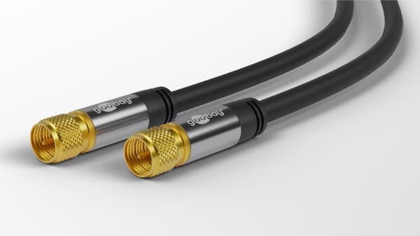 Goobay SAT-antennekabel (135 dB), 4x afskærmet guldbelagt, F-stik > F-stik, 3 m