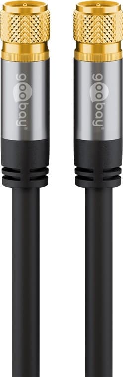 Goobay SAT-antennekabel (135 dB), 4x afskærmet guldbelagt, F-stik > F-stik, 3 m