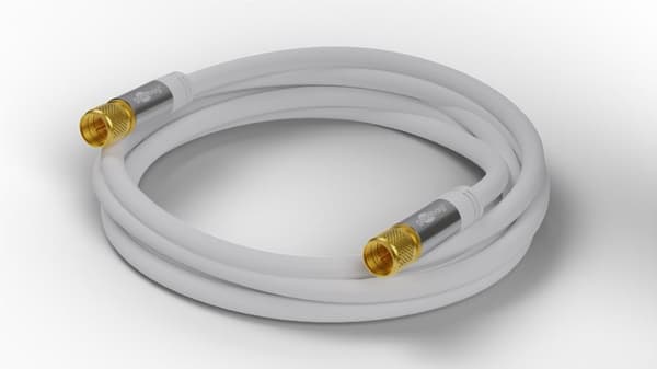 Goobay SAT-antennkabel (135 dB), 4x skärmad guldpläterad, F-plugg > F-plugg, 1 m