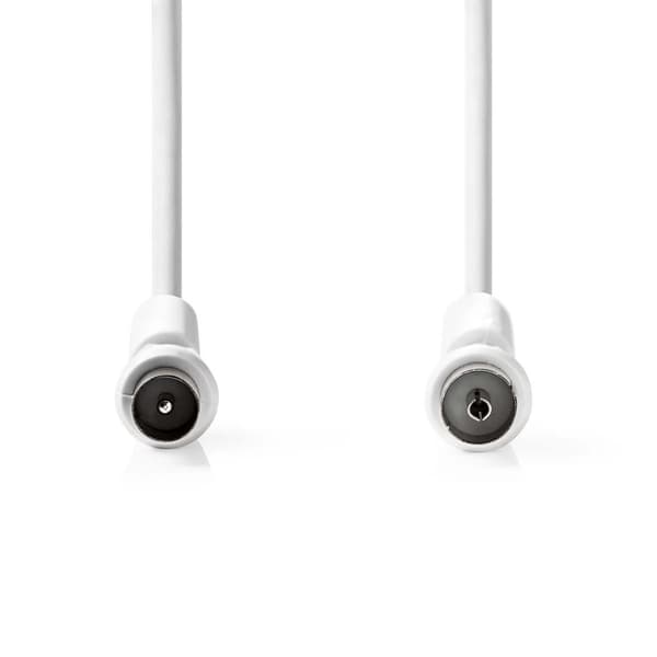 Nedis Koaksiaalikaapeli | IEC (Coax) Uros | IEC (Coax) Naaras | Niklattu | 120 dB | 75 Ohm | Nelinkertainen suojaus | 2.00 m | Pyöreä | PVC | Valkoine