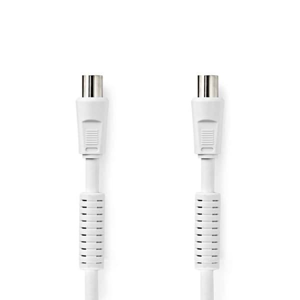 Nedis Koaksiaalikaapeli | IEC (Coax) Uros | IEC (Coax) Naaras | Niklattu | 120 dB | 75 Ohm | Nelinkertainen suojaus | 2.00 m | Pyöreä | PVC | Valkoine