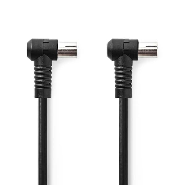 Nedis Koaksiaalikaapeli | IEC (Coax) Uros | IEC (Coax) Naaras | Niklattu | 120 dB | 75 Ohm | Nelinkertainen suojaus | 1.50 m | Pyöreä | PVC | Musta |