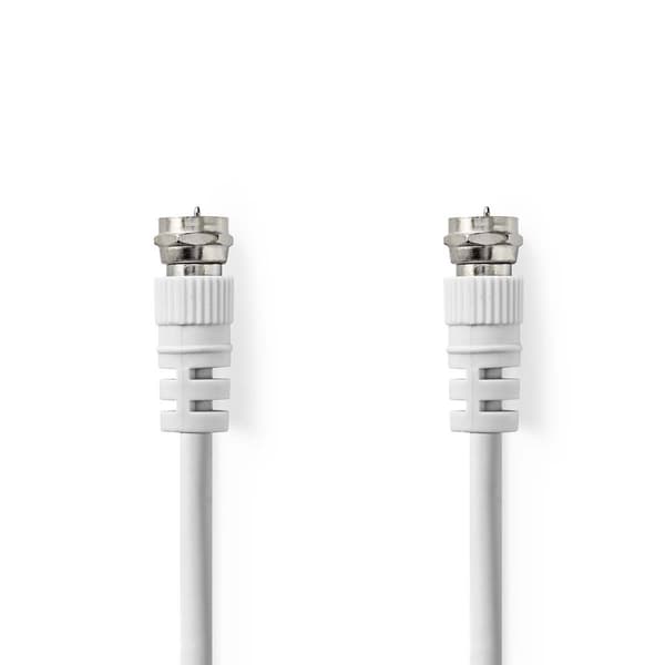 Nedis Satellite & Antenn kabel | F Hane | F Hane | Nickelplaterad | 75 Ohm | Dubbelskärmad | 1.50 m | Rund | PVC | Vit | Label