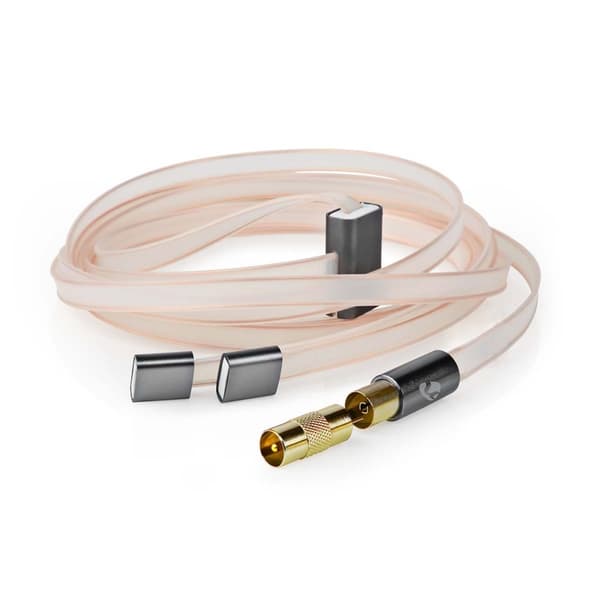 Nedis Coax Cable | IEC (Coax) Han | IEC (Coax) Han | Guldplateret | 50 Ohm | Uskærmet | 2.00 m | Fladt | PVC | Antracit | Box