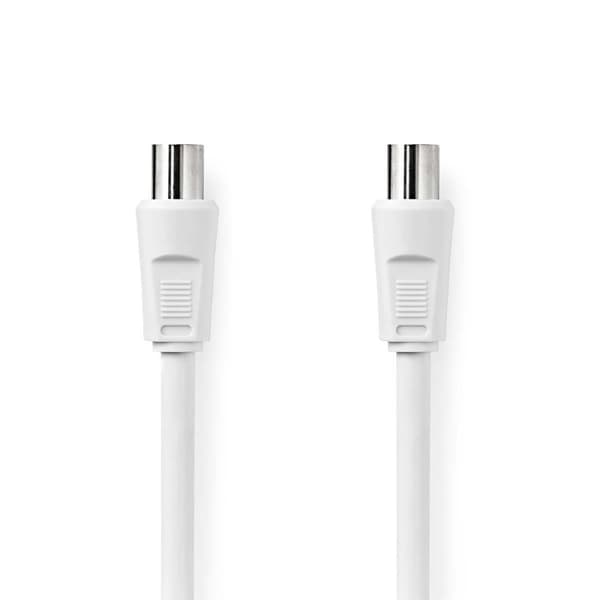 Nedis Coax Cable | IEC (Coax) Han | IEC (Coax) Hun | Nikkel belagt | 90 dB | 75 Ohm | Dobbelt skjermet | 10.0 m | Rund | PVC | Hvit | Label