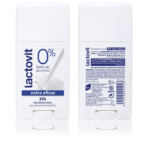 LACTOVIT ORIGINAL EXTRA EFFECTIVE 0% deo stick 60 ml