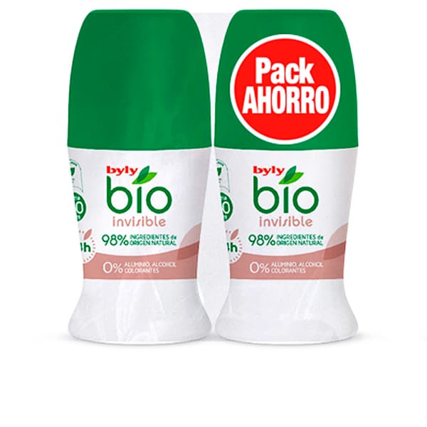BYLY BIO NATURAL 0% INVISIBLE DEODORANT DEO ROLL-ON LOT 2 x 50 ml