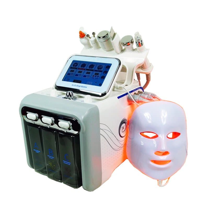 Ultralyd H2O2 hydro vann, diamant peeling oksygen vakuum-rf bio hydrafacial skjønnhetsmaskin med led maske og hud skrubber - hvit / us