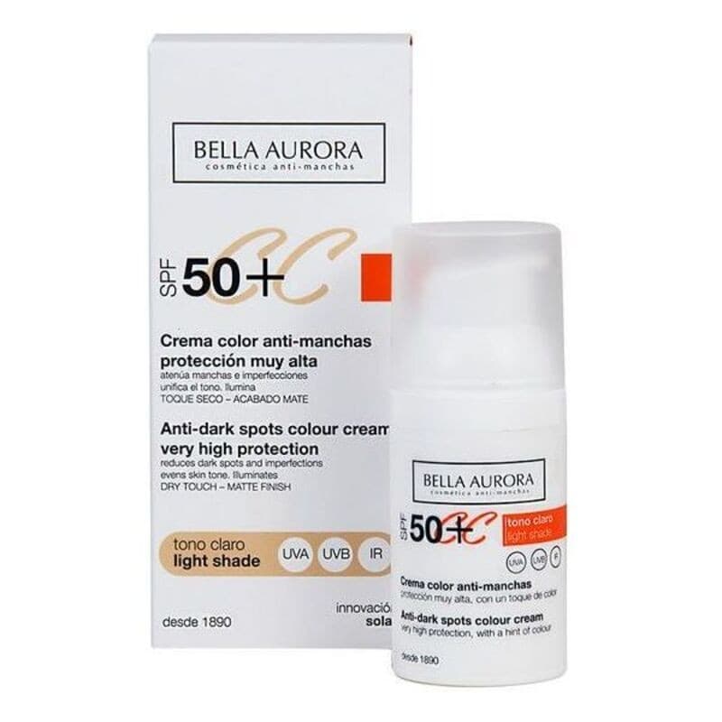 Kräm mot bruna fläckar CC Cream Bella Aurora Ljus ton Spf 50 (30 ml)
