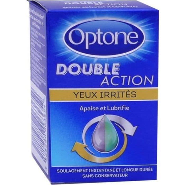 Optone Double Action Lugnande ögondroppar Irriterade ögon 10ml