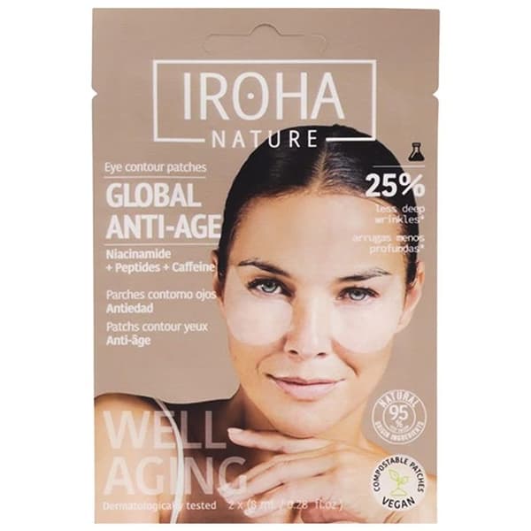 IROHA NATURE - Ögonplåster med koffein och niacinamidpeptider 2 enheter à 8ml