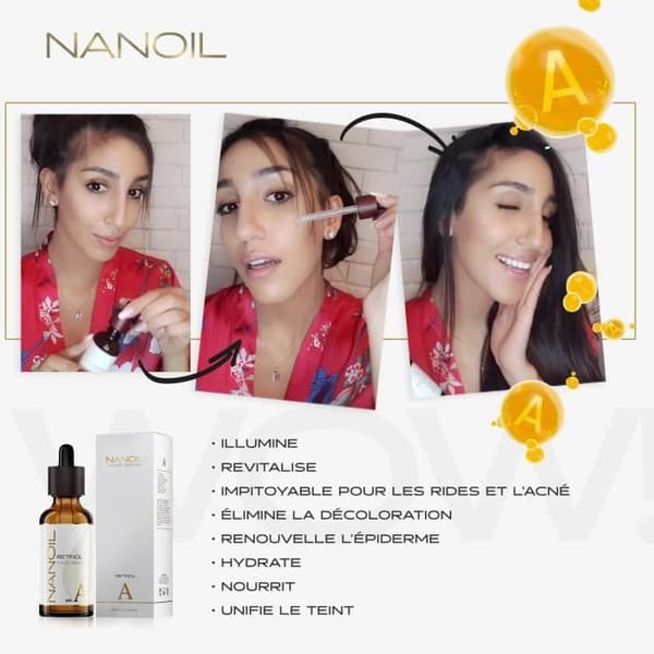 Retinol Face Serum Nanoil Retinol Face Serum 50ml - Utjämnande, anti-aging och lyftande ansiktsserum med vitamin A