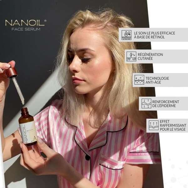Retinol Face Serum Nanoil Retinol Face Serum 50ml - Utjämnande, anti-aging och lyftande ansiktsserum med vitamin A