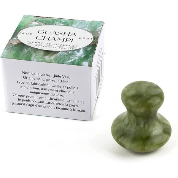 Gua Sha - Sun&amp;Sia - Grön Jade Champignon - Ansikts- och Kroppsmassage - Åldrande motverkande - Avkoppling