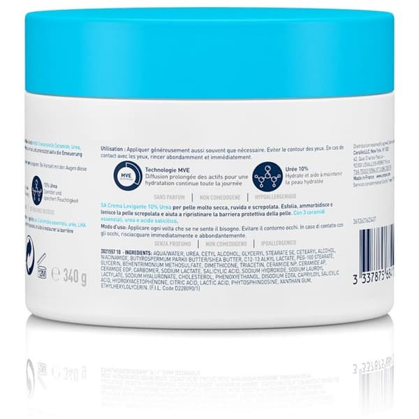 Cream - Cerave - SA Anti-Roughness - 340g - Hypoallergen - För torr hud