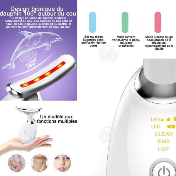 Skönhetsapparat - INNOVTEC - Antirynkor - 7 funktioner - EMS-massage - Ergonomisk design