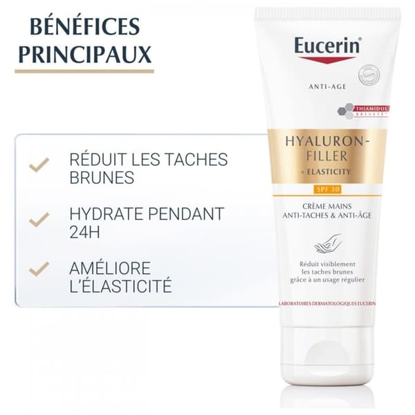 Crème Mains - Eucerin - Hyaluron-Filler + Elasticitet - Anti-fläckar - SPF30 - 75ml