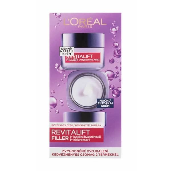 50 ml L'oréal Paris Revitalift Filler Ha Duo Set, daglig kräm