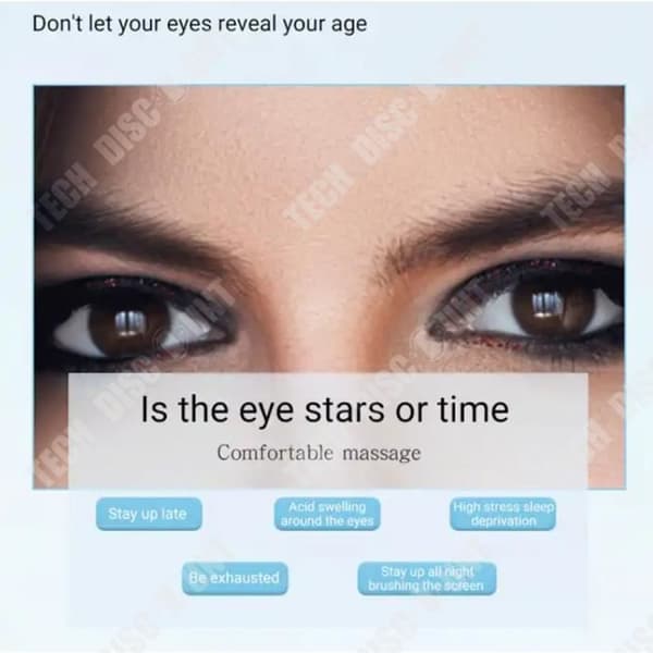 TD® Eye Massager Anti-Wrinkle Anti-Aging Konstant temperaturkompression eliminerar mörka ringar och påsar under ögonen
