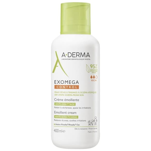 A-Derma Exomega Control Anti-Itching Mjukgörande Cream 400ml - Torr hud med atopisk tendens