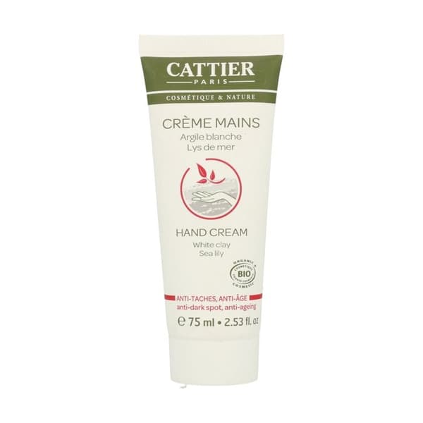 Hand Cream - Cattier - Anti-Stains and Anti-Aging - 75ml - White Clay - Sea Lily