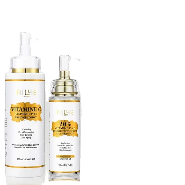 Vitamin C Body Lotion, Anti-Rynkor, Huduppstramande, 2 i 1 Set