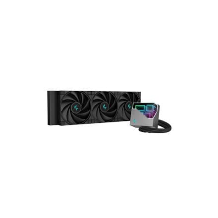 DeepCool LT720, 360mm CPU Liquid Cooler, 3x120mm FK120 PWM Fans, ARGB Multidimensional Infinity Mirror Top Cap, Black, LGA 2066/2011-v3/2011/1700/1200 Sort