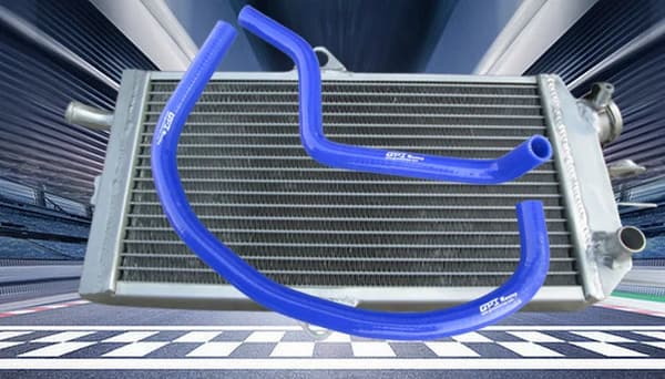 Alumiinijäähdytin, kestävä silikoniletku, suunniteltu Suzuki LT 250 R:lle,Sininen