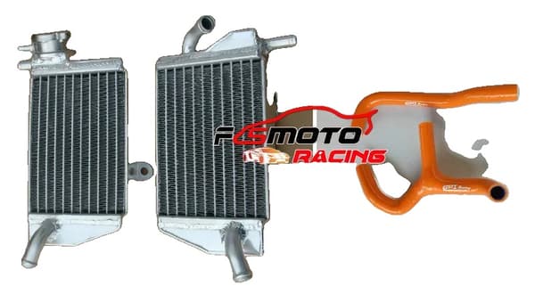 FOR KTM 65SX Aluminium Radiator, Letvægts Aluminium, Kompatible Silikoneslanger,Appelsin