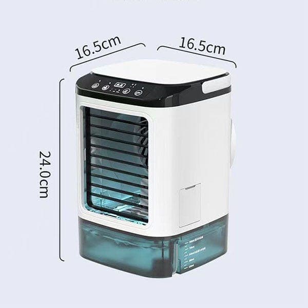 OBOSOE kannettava ilmanjäähdytin 4-in-1 – Mini AC 900 ml:n vesisäiliöllä, tuulettimella ja ilmankostuttimella, 3 tuulitilaa
