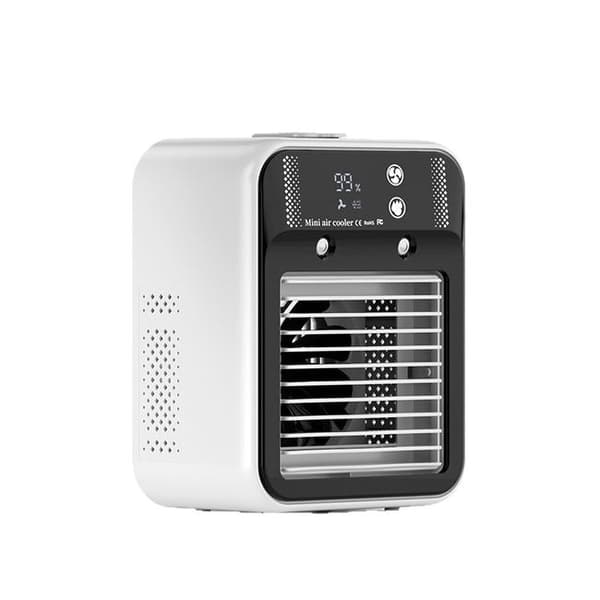 OBOSOE Mini -ilmastointilaite tuulettimella ja suihkukostutuksella – Langaton, kannettava USB-ilmanjäähdytin toimistoon ja kotiin
