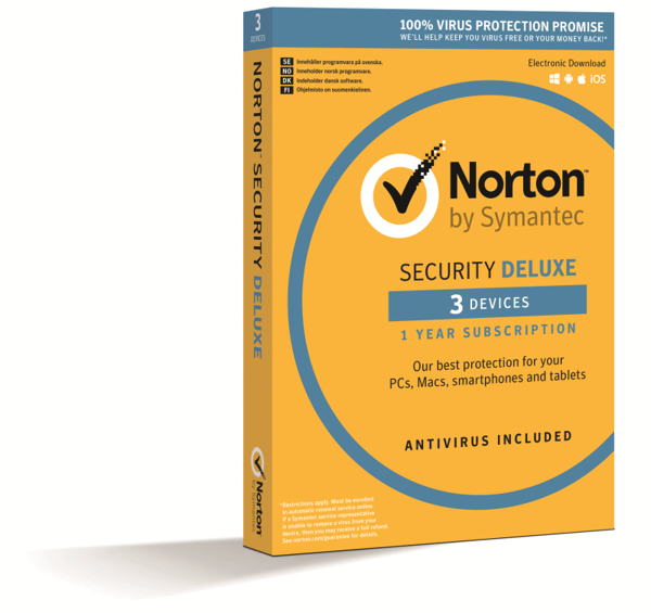Norton Security Deluxe - 3 enheder  (v. 3.0) - bokspakke (1 år)