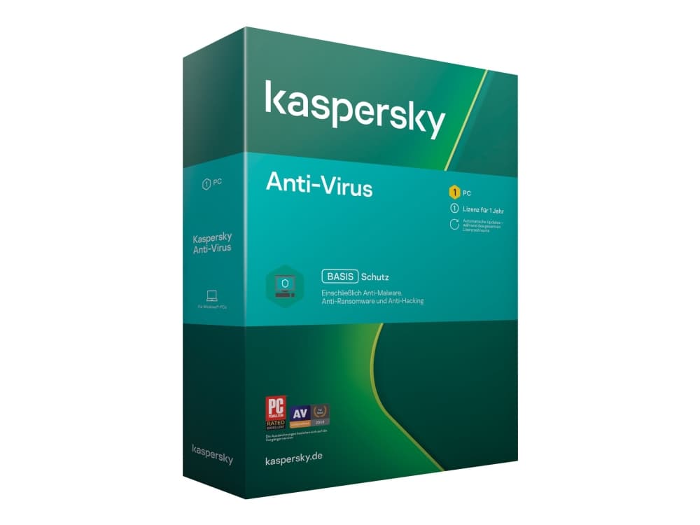 Kaspersky Anti-Virus 2020 - Bokspakke (1 år) - 1 PC (miniboks) - Code in Box - Win - Tysk