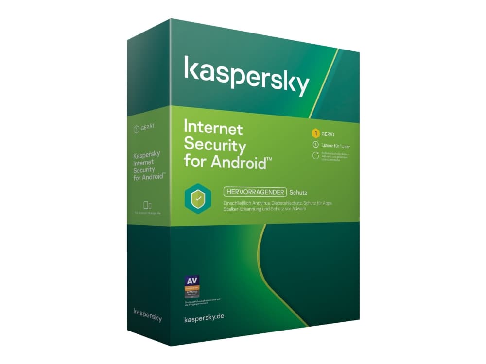 Kaspersky Internet Security for Android - Bokspakke (1 år) - 1 enhet (Sierra) - Code in Box - Android - Tysk