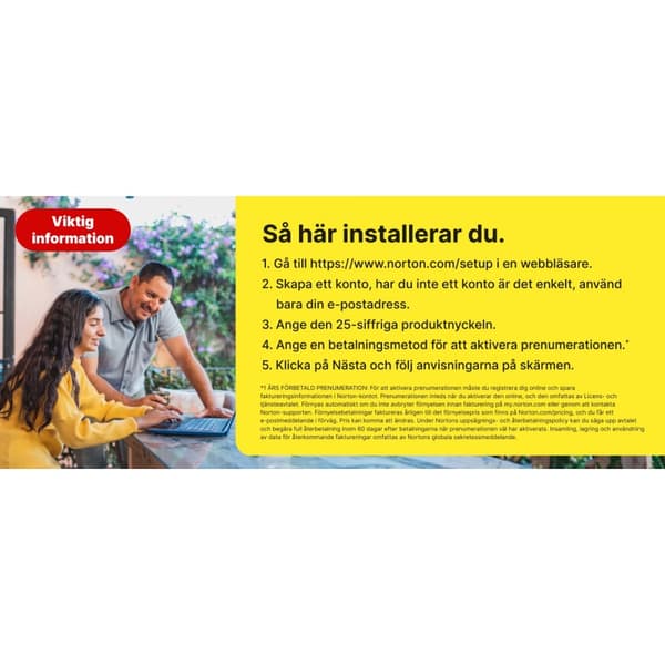 Norton 360 Deluxe 50GB allt-i-ett skydd för 5 enheter
