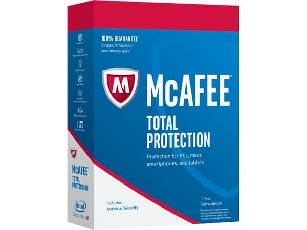 McAfee Total Protection 2018 1D 1Y, 1 licens/-er, 1 År