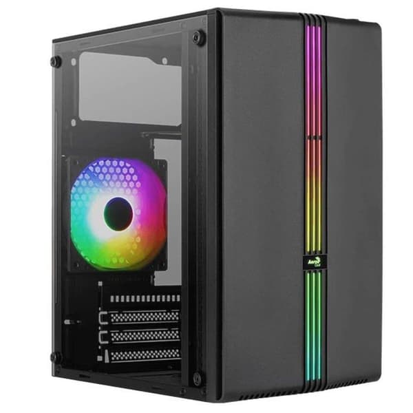 Aerocool Micro ATX Evo Mini RGB Mini Tower-fodral med glaspanel, svart - AEROPGSEVO-MINI-G-BK