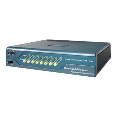 Cisco ASA 5505 Firewall Edition Bundle säkerhetsapparat - 8 portar - obegränsat antal användare- USED