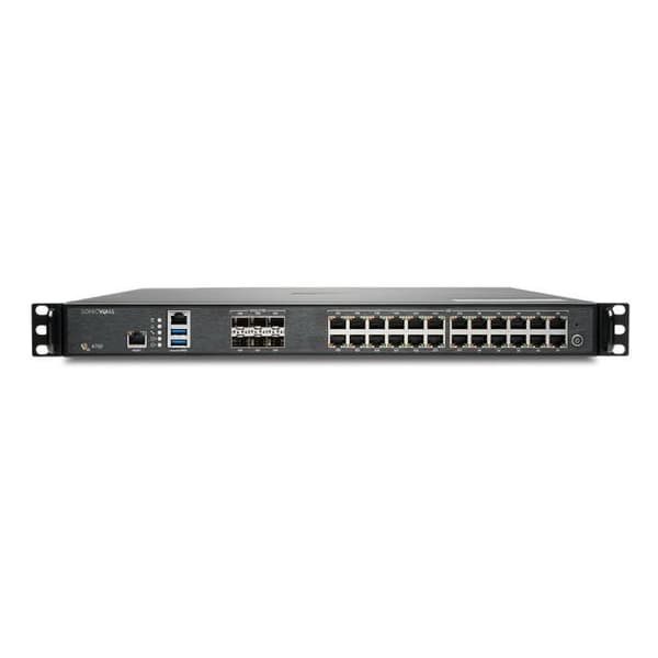 Brandvägg - SONICWALL - NSA 4700 - Genomströmning 18000 Mbit/s - VPN 11000 Mbit/s - 24 Ethernet-portar