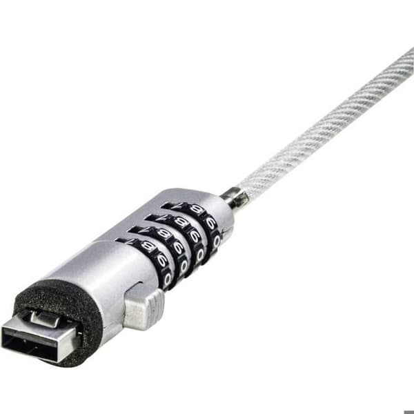 Hama Laptop Lock Kombinationslås 40 mm USB-Notebookschloss mit Zahlenkocombination